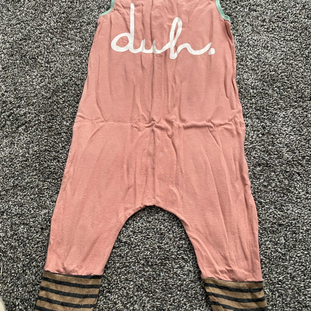 Rags to Raches Pink and Brown Kids One Piece